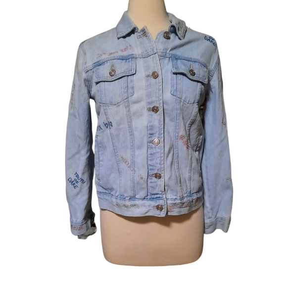 PacSun Jackets & Blazers - Pacsun Los Angeles M Denim Jean Jacket Light Blue Wash Patches Embroider…